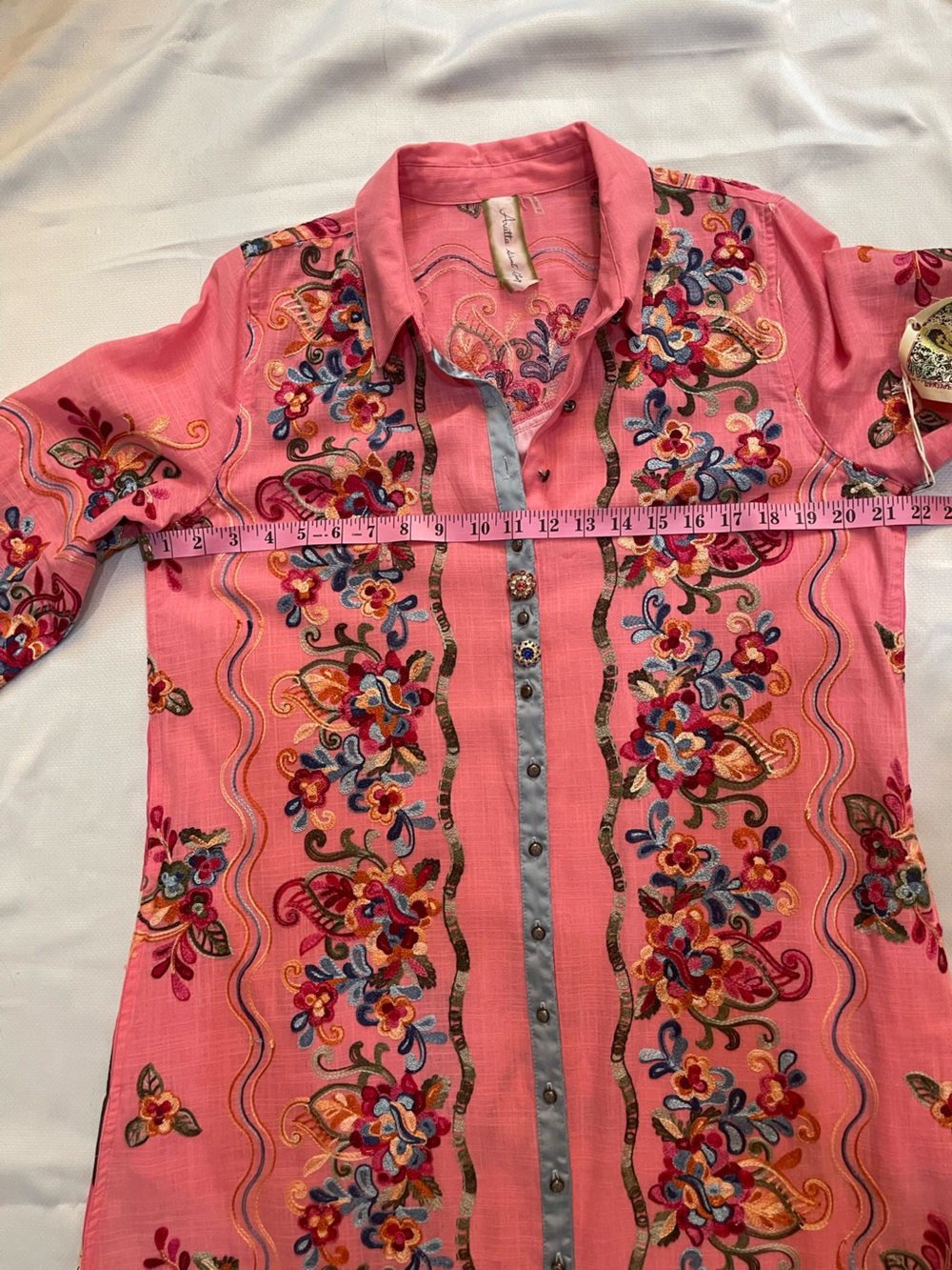 Aratta Beauty Mark Embroidered Maxi Duster/Dress – Rose Toned M – NWT - Picture 14 of 16